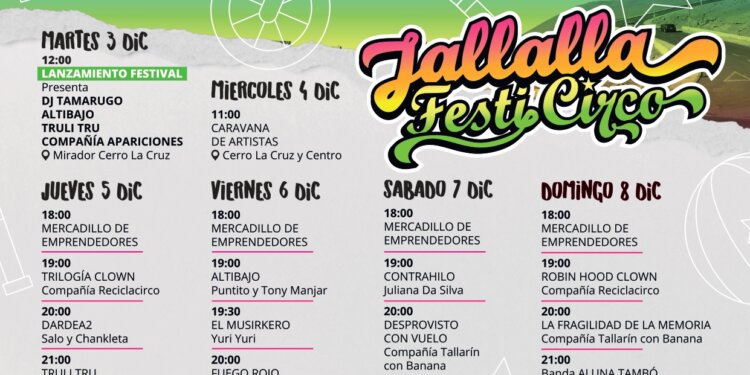 CONOCE LA PROGRAMA COMPLETO DEL JALLALLA FESTI CIRCO 2024